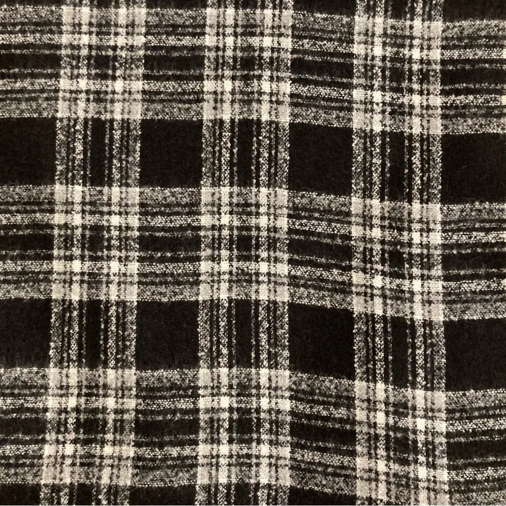 Zara Black & White Plaid Blanket Scarf